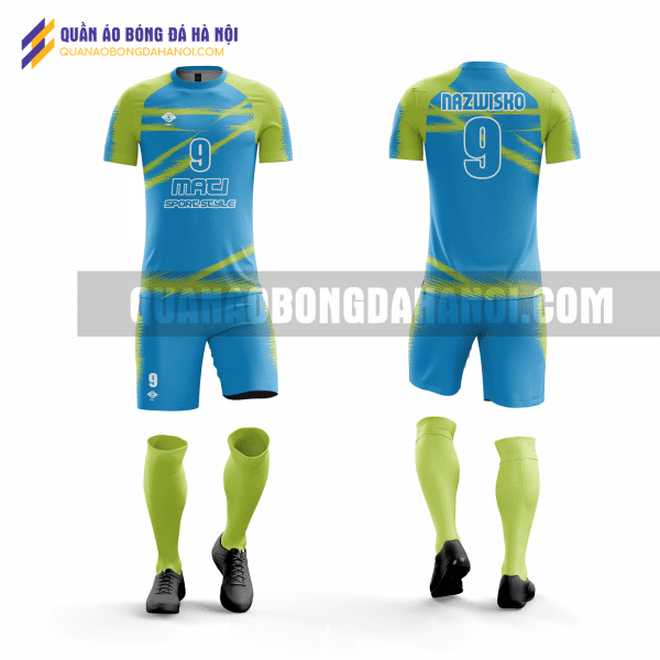 Quần áo bóng đá thiết kế màu xanh đẹp tại quận hà đông QABD6