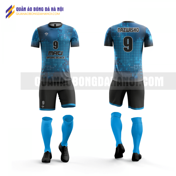 Quần áo bóng đá thiết kế màu xanh dương đen tại huyện quốc oai QABD25