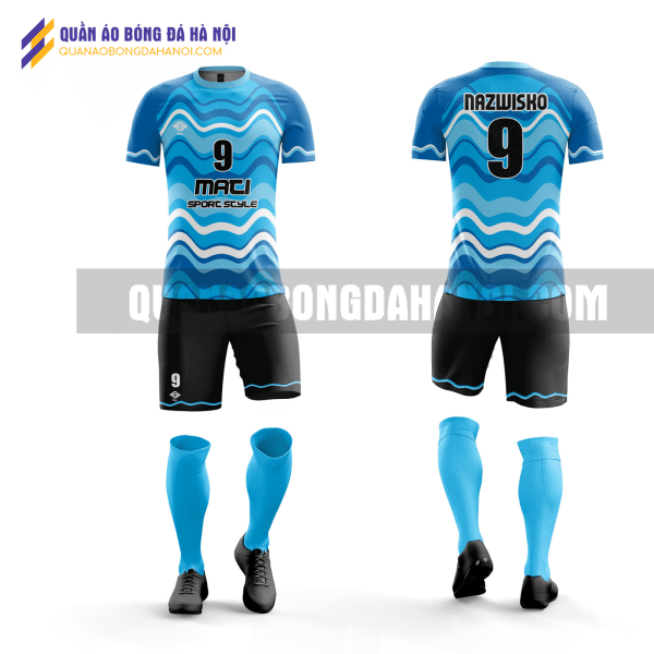 Quần áo bóng đá thiết kế màu xanh dương đẹp tại quận cầu giấy QABD4