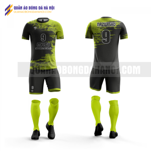 Quần áo bóng đá thiết kế màu xanh lá đen tại huyện thanh trì QABD29