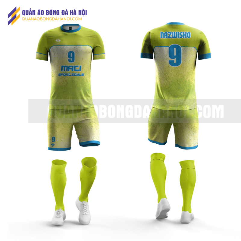 Quần áo bóng đá thiết kế màu xanh lá đẹp tại huyện hoài đức QABD20
