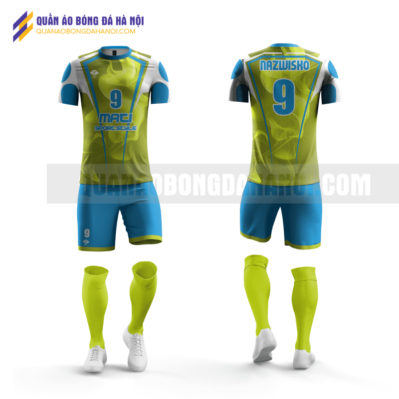 Quần áo bóng đá thiết kế màu xanh lá tại huyện mê linh QABD21