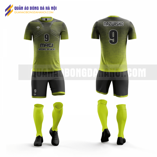 Quần áo bóng đá thiết kế màu xanh lá tại huyện mỹ đức QABD22