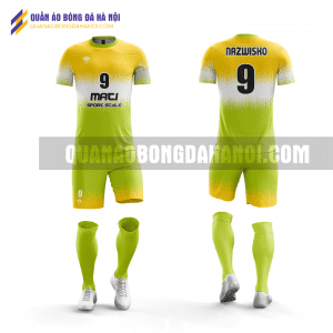 Quần áo bóng đá thiết kế màu xanh lá vàng đẹp tại thị xã sơn tây QABD14