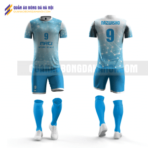 Quần áo bóng đá thiết kế màu xanh tại huyện thạch thất QABD27