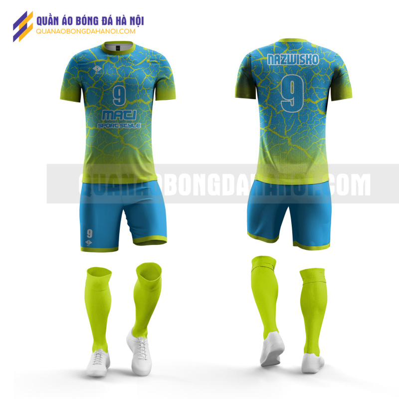 Quần áo bóng đá thiết kế màu xanh tại huyện thường tín QABD30